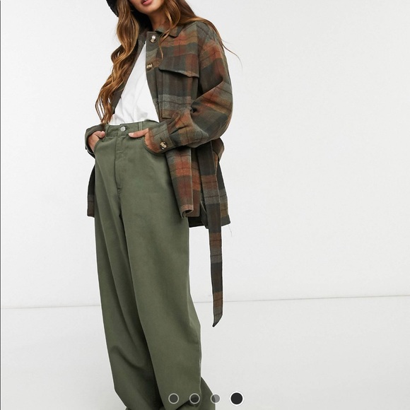 Plaid Shacket with tie waist - Picture 4 of 7